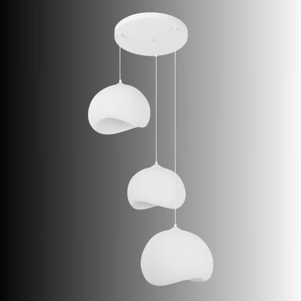 Riippuvalaisin Linento Lighting Yontu 3-osainen valkoinen