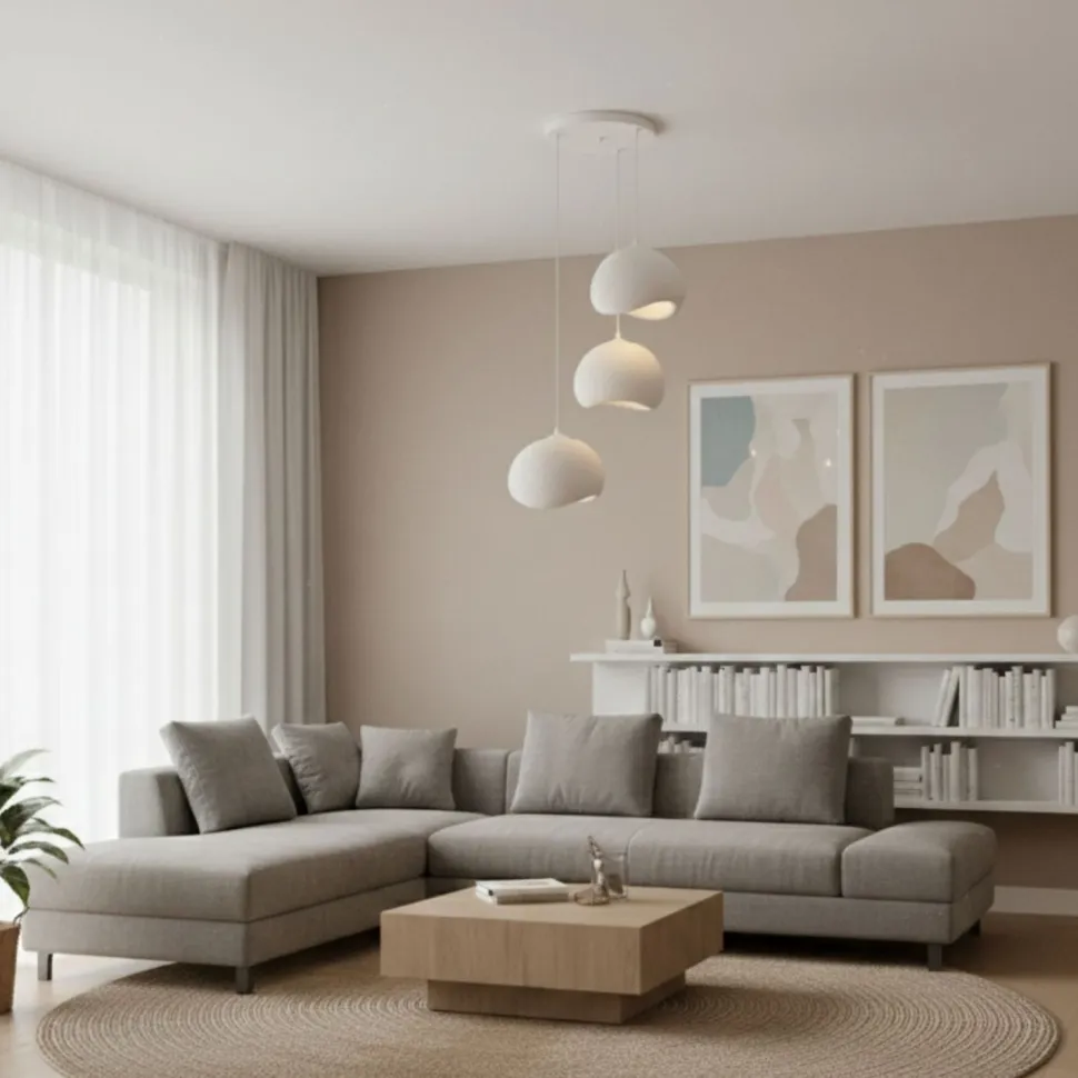 Riippuvalaisin Linento Lighting Yontu 3-osainen valkoinen