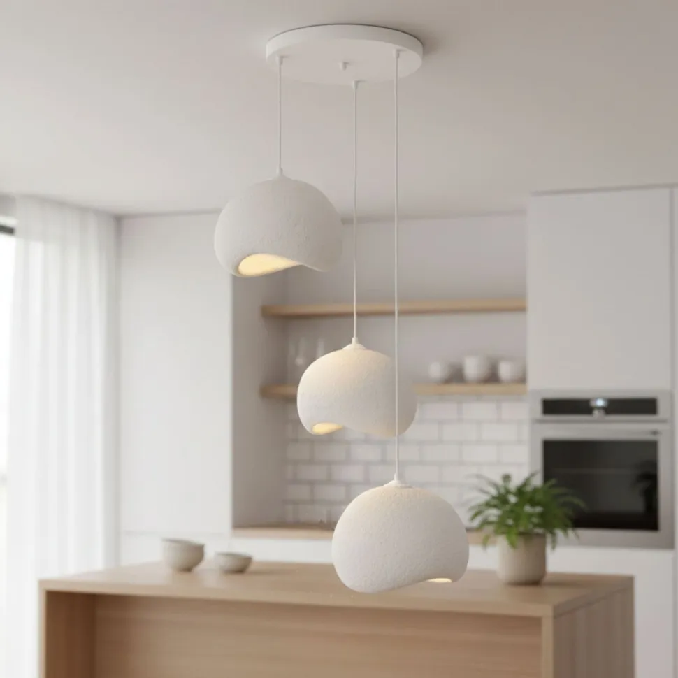 Riippuvalaisin Linento Lighting Yontu 3-osainen valkoinen