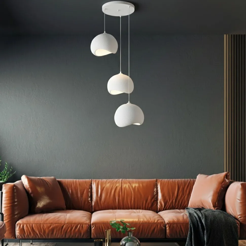 Riippuvalaisin Linento Lighting Yontu 3-osainen valkoinen
