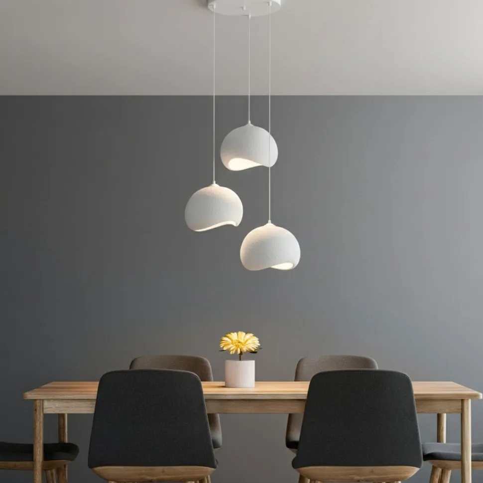 Riippuvalaisin Linento Lighting Yontu 3-osainen valkoinen