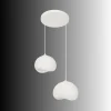 Riippuvalaisin Linento Lighting Yontu pyöreä 2-osainen valkoinen