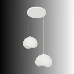Riippuvalaisin Linento Lighting Yontu pyöreä 2-osainen valkoinen