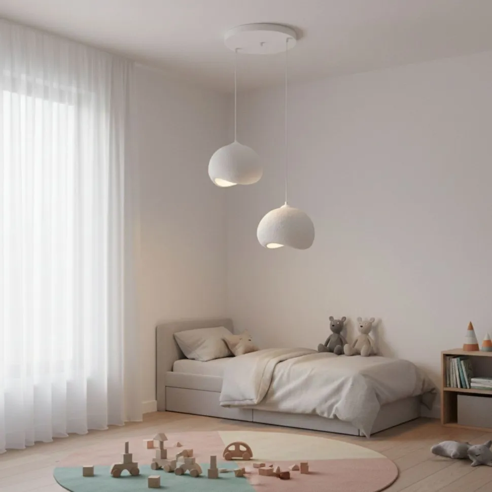 Riippuvalaisin Linento Lighting Yontu pyöreä 2-osainen valkoinen