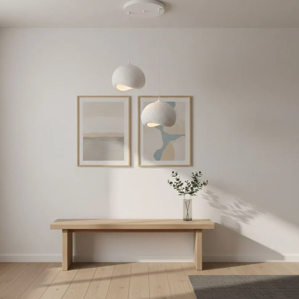 Riippuvalaisin Linento Lighting Yontu pyöreä 2-osainen valkoinen