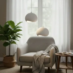 Riippuvalaisin Linento Lighting Yontu pyöreä 2-osainen valkoinen