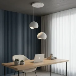 Riippuvalaisin Linento Lighting Yontu pyöreä 2-osainen valkoinen
