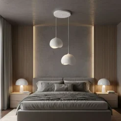 Riippuvalaisin Linento Lighting Yontu pyöreä 2-osainen valkoinen