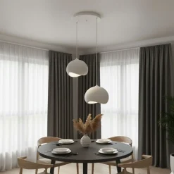 Riippuvalaisin Linento Lighting Yontu pyöreä 2-osainen valkoinen