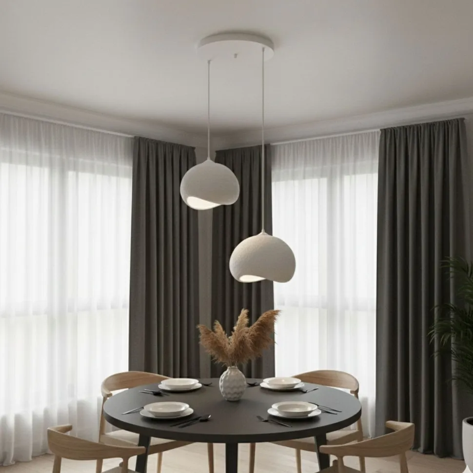 Riippuvalaisin Linento Lighting Yontu pyöreä 2-osainen valkoinen