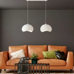 Riippuvalaisin Linento Lighting Yontu suora 80cm 2-osainen valkoinen