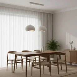 Riippuvalaisin Linento Lighting Yontu suora 80cm 2-osainen valkoinen
