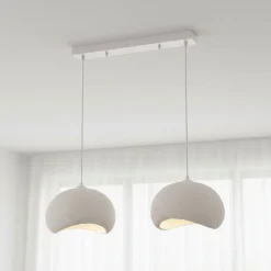 Riippuvalaisin Linento Lighting Yontu suora 80cm 2-osainen valkoinen