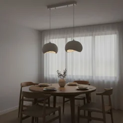 Riippuvalaisin Linento Lighting Yontu suora 80cm 2-osainen valkoinen
