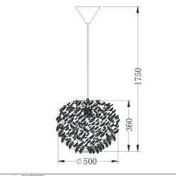 Riippuvalaisin Lucide Goosy Soft Ø50 cm valkoinen