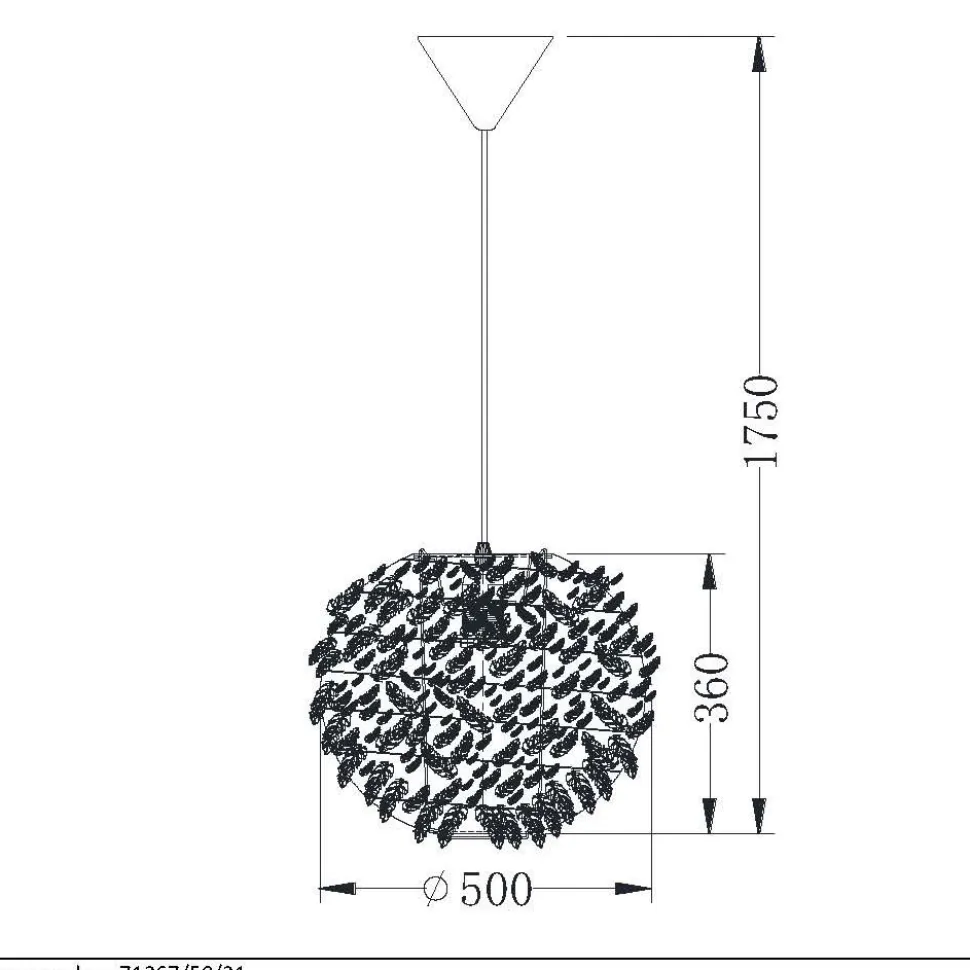 Riippuvalaisin Lucide Goosy Soft Ø50 cm valkoinen