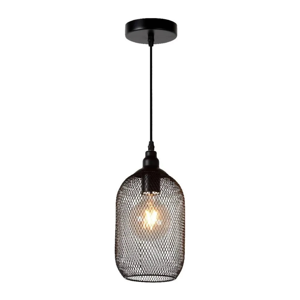 Riippuvalaisin Lucide Mesh Ø15cm 40W himmennettävä musta
