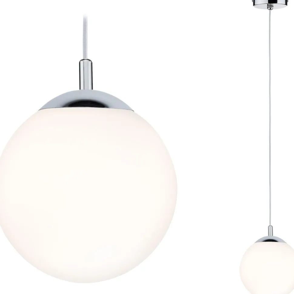 Riippuvalaisin Paulmann Globe, IP44, E27, himmennettävä, kromi