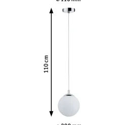 Riippuvalaisin Paulmann Globe, IP44, E27, himmennettävä, kromi