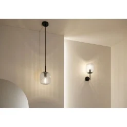 Riippuvalaisin Paulmann Ruya Ø15cm E14 max. 20W IP44 lasi/mattamusta