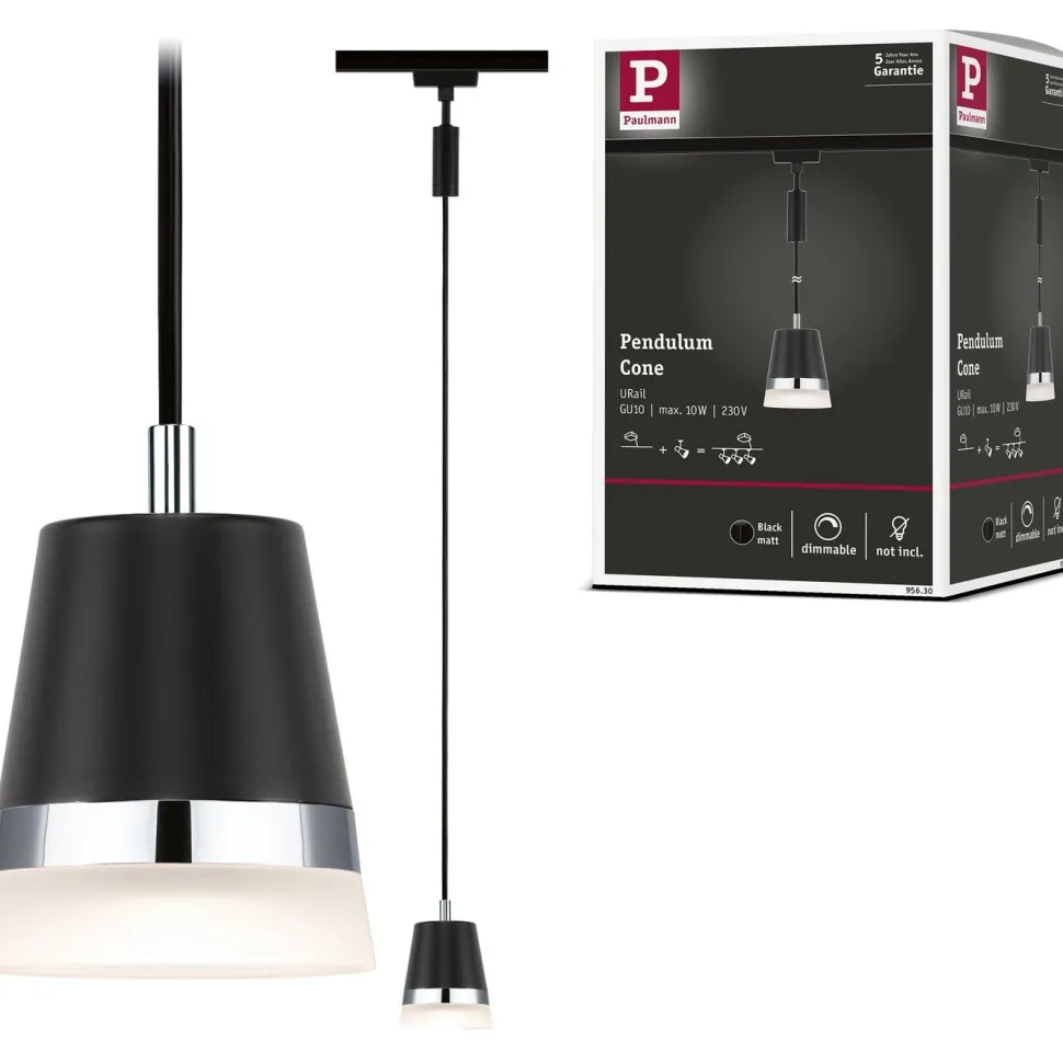 Riippuvalaisin Paulmann URail Cone GU10 max. 10W himmennettävä valkoinen