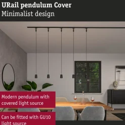 Riippuvalaisin Paulmann URail Cover GU10 max. 10W himmennettävä mattamusta