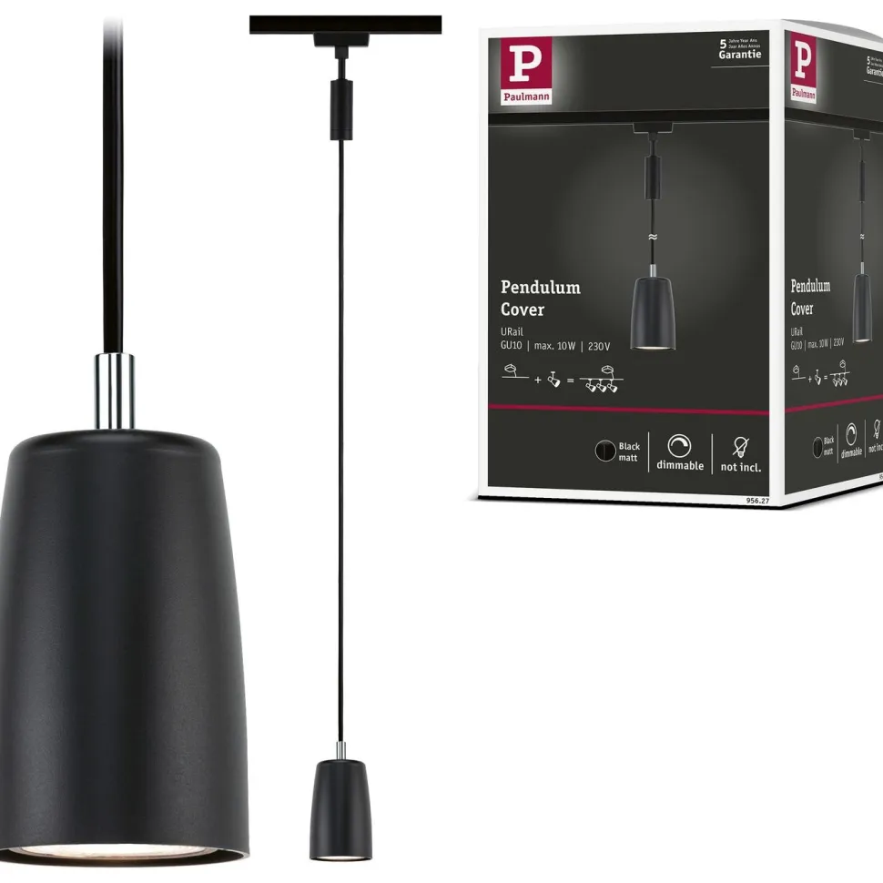 Riippuvalaisin Paulmann URail Cover GU10 max. 10W himmennettävä mattamusta