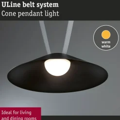Ripustettava valaisin Paulmann ULine Cone Ø35cm LED 3000K 12W musta