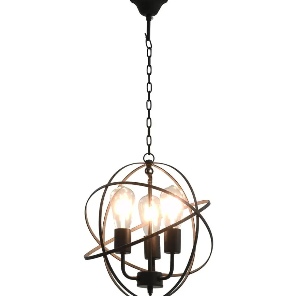 Roikkuva lamppu musta pallo 3 x e27 bulbs