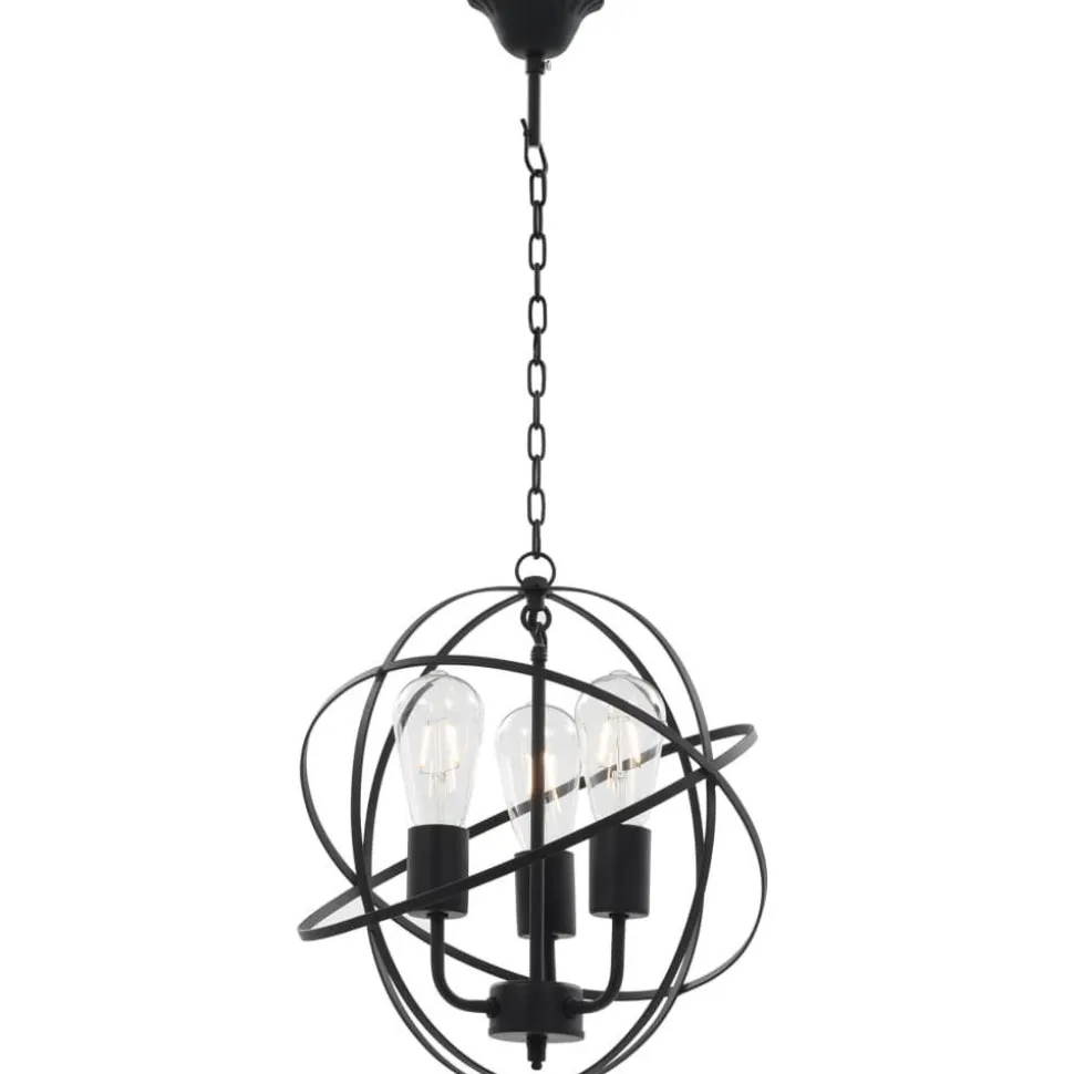 Roikkuva lamppu musta pallo 3 x e27 bulbs