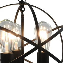 Roikkuva lamppu musta pallo 3 x e27 bulbs