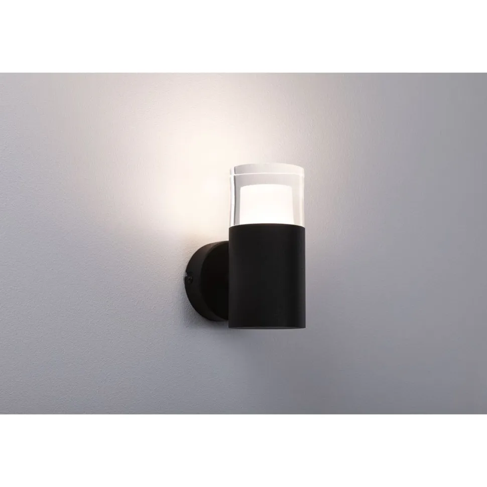 Seinä-/kattovalaisin Paulmann Kame, 16cm, IP44, 3000K, 320lm, 230V, 5W, signaalimusta