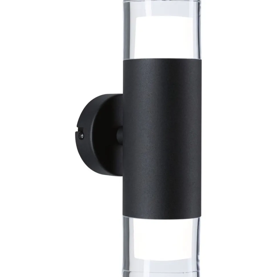 Seinä-/kattovalaisin Paulmann Kame, 27cm, IP44, 3000K, 2x460lm, 230V, 2x4W, signaalimusta