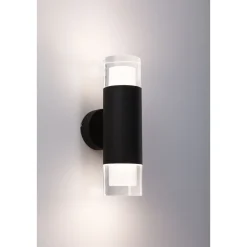 Seinä-/kattovalaisin Paulmann Kame, 27cm, IP44, 3000K, 2x460lm, 230V, 2x4W, signaalimusta