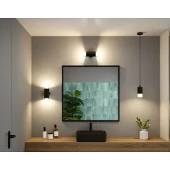 Seinä-/kattovalaisin Paulmann Kame, 27cm, IP44, 3000K, 2x460lm, 230V, 2x4W, signaalimusta
