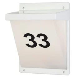 Seinä-/numerovalaisin Airam Vino, max 20W, 285x205mm, IP65, valkoinen/opaali