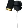 Seinäspotti/lukuvalaisin Aneta Lighting Hugin, GU10, musta