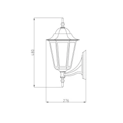 Seinävalaisin Kartano PRA-U 200x276x480 mm valkoinen