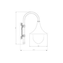 Seinävalaisin Kartano TR-U 245x375x440 mm valkoinen