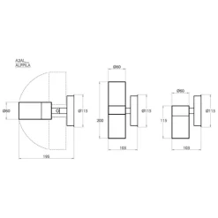 Seinävalaisin Airam Alppila Double, Ø60x200mm, ylös/alas, RST