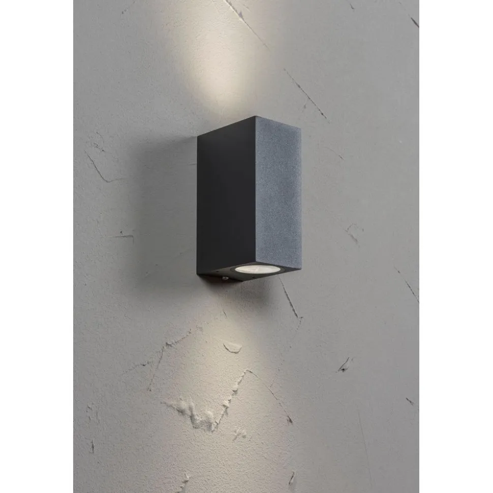 Seinävalaisin Airam Sund Double, max 2x7W, GU10, 150x68x93mm, IP44, antrasiitti/kirkas