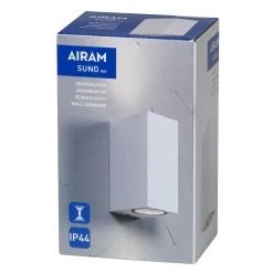 Seinävalaisin Airam Sund Double, max 2x7W, GU10, 150x68x93mm, IP44, valkoinen/kirkas