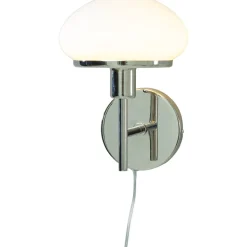Seinävalaisin Aneta Lighting August New, E14, metalli/lasi, mattamessinki/valkoinen
