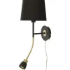 Seinävalaisin Aneta Lighting Eketorp musta/messinki