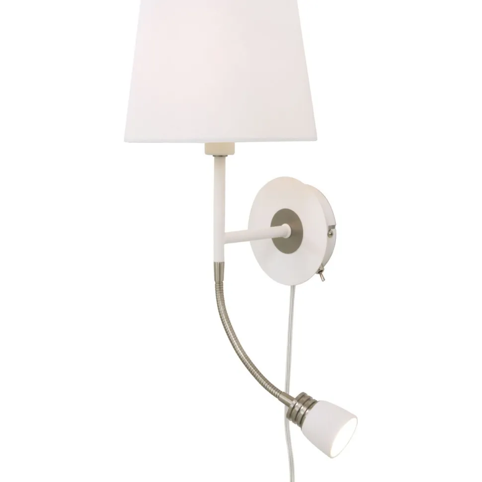 Seinävalaisin Aneta Lighting Eketorp valkoinen/teräs