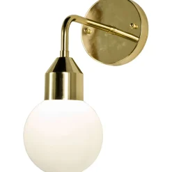 Seinävalaisin Aneta Lighting Florens IP44 messinki/valkoinen