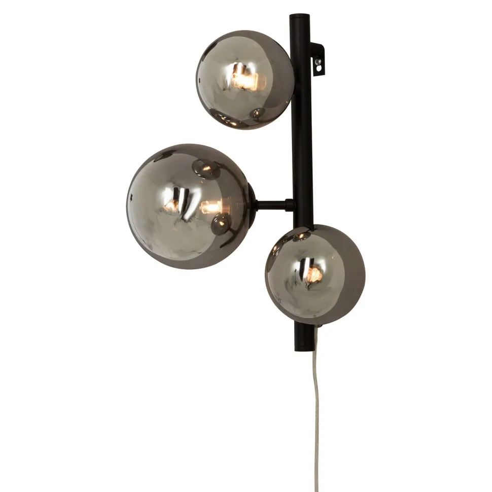Seinävalaisin Aneta Lighting Molekyl musta/savulasi
