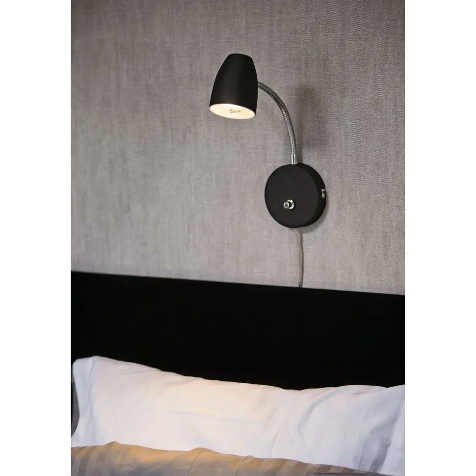 Seinävalaisin Aneta Lighting Sandnes Flex himmennettävä musta