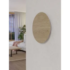 Seinävalaisin Eglo Alamilo, Ø22cm, LED, 9.2W, IP20, puu/valkoinen