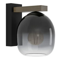 Seinävalaisin Eglo Filago, E27, 40W, IP20, harmaa savulasi/puu